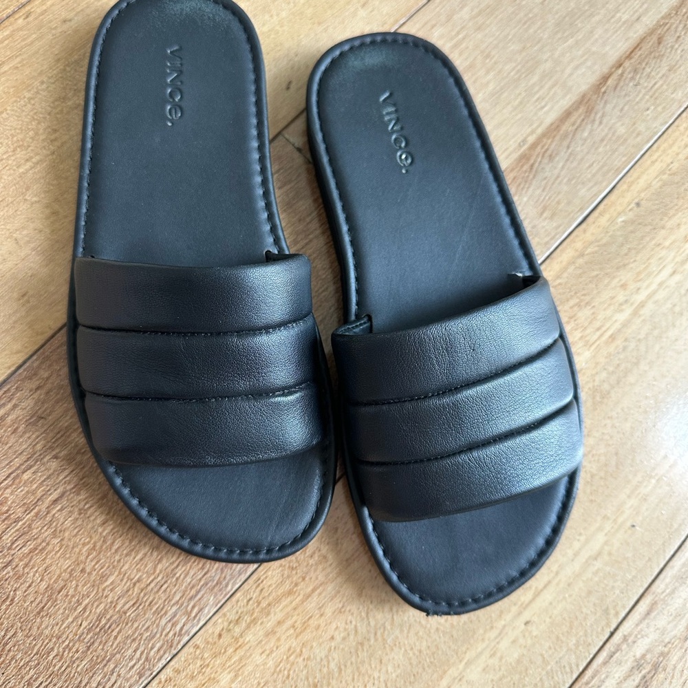 Vince Black Slide Sandals